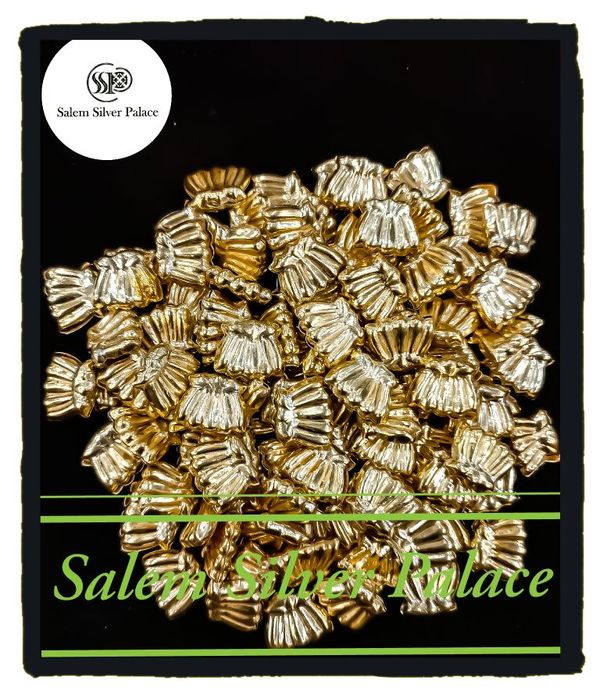 Silver Lotus Flowers. Gold Coated.