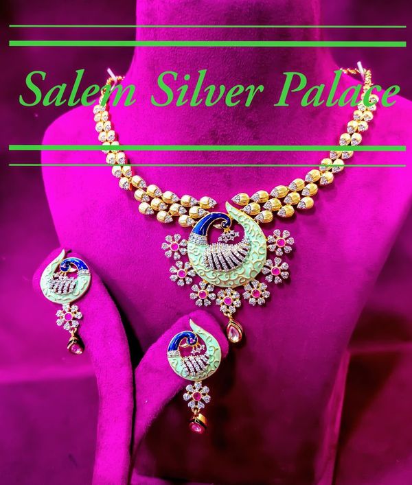 Silver Antique Gold Coated Necklace.