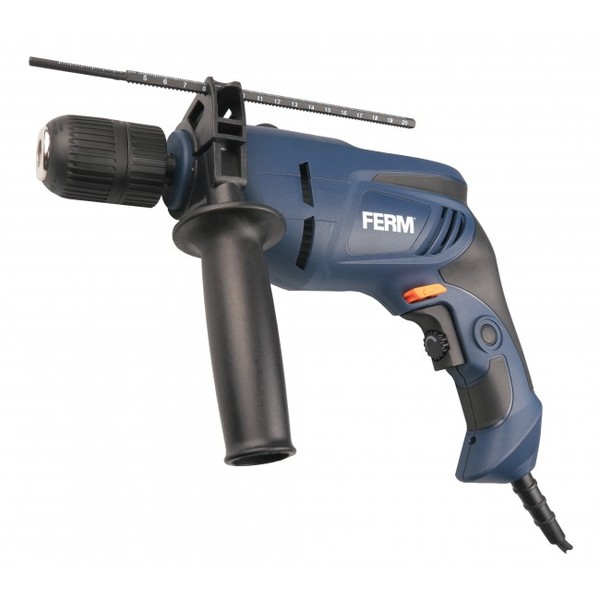 With the powerful 800 Watt PDM1052 impact drill you can easily drilling in wood, metal, concrete and stone. The two gears ensure that besides the general drilling tasks, you can use this machine for impact drilling. With the PDM1052 you can drill up to 40mm into wood, 16mm into concrete and 13mm into steel. In addition, the machine is also suitable for heavy work screw jobs thanks to its acceleration.Features- Double function (drilling and impact drilling)- Depth limiter - Variable electronic speed control- Lock-on switch- 3m rubber cableSKU: PDM1052Gross weight - 2.6480Chuck capacity - 2-13mmNo load impact rate - 0-48.000/minPower input - 800WNo load speed - 0-3.000/minMains voltage - 230 - 240 V~Frequency -50HzIncludes - Side handle - Depth limiter - Chuck key