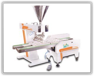 Dosing & Injection MachineSteel Structural with wheels, funnel loading hopper of 40 liters. Dosage from 60 upto 400 grams with cylinders. Filling by pneumatic foot – control lever by hand-on pistol grip or by electric drive pulse. Equipment with interchangeable dosing-way on request.SpecificationsPneumatic Source : 6 BarAir Average Consumption : 400 ltr/minProduction Capacity : Adjustable from 5 to 30 strokes/minDimension (LxBxH) mm : 500x1230x1700
