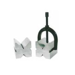 TOOLFAST' Steel V-Blocks are made of tool steel, hardened, tempered & precision ground on all sides. These are supplied in matched pairs having both sides 'V' with one clamp Unbreakable Steel Clamp.All Hardened & Tempered 52 - 56 HRC.Parallelism & Squareness of all faces & 'V' within ± 0.005mm.Inspection certificate is furnished. MODEL	LENGTH	HEIGHT	WIDTH	HOLDING CAPACITYØ MAX	N. W. KGS.(PAIR WITHONE CLAMP)SVB-50	50	37	37	37	1.1SVB-80	80	60	60	60	3.8SVB-100	100	75	75	75	7.6SVB-125	125	95	95	95	14.3SVB-150	150	98	98	98	19.0