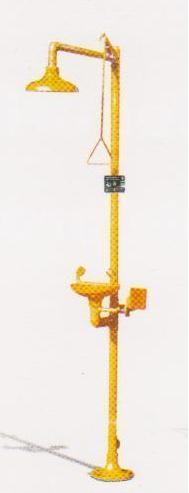 safety shower cum eye wash station- GI, ISI marked, hand and foot operated.