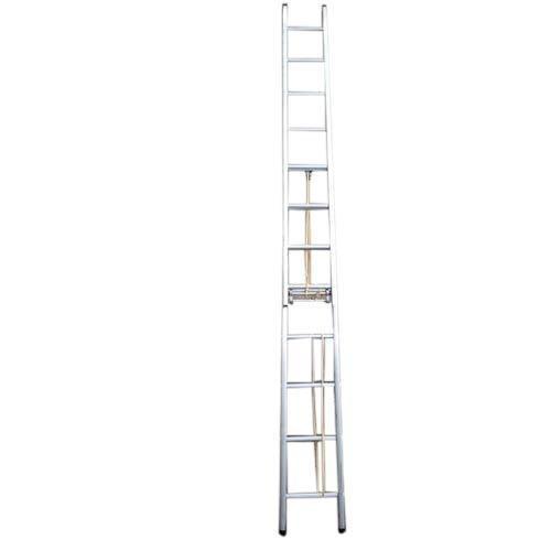 #Aluminium_Wall_Support-Extension_LadderManufactured from high tensile aluminium alloy. Universally used for industrial and fire fighting jobs. Fitted with manila ropes, pully, safely locks and solid rubber shoes.Sides:• Channel Section• 2 5/8