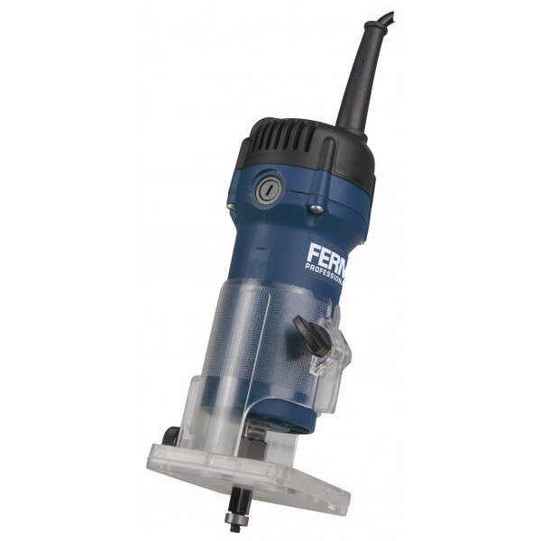 Features: Compact design Easy to adjust Transparant base for good visibility 3m rubber cableSPECIFICATIONCollet diameter Ø6mmPower input 550WNo load speed 35.000/minMains voltage 220-240V~, 50HzFrequency 50HzIncludes Router bit, parallel guide, base plate, template guide, wrenchManufactuer's warranty - 6 months (T & C apply)We are authorised service centre for FERM Power Tools, Tel : 022-23736027 For sales : + 918017265815, sale@fairtradecorp.in