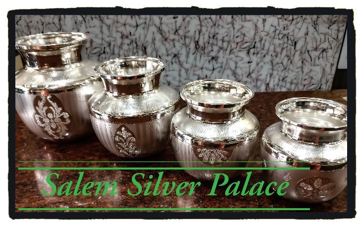 92.5 silver sombu. Diamond tool impressions. New of its kind. Weight range starts from 100 gms. For wholesale and retail orders contact us www.salemsilverpalace.in 9894353579. Silver wholesale. Tamilnadu.