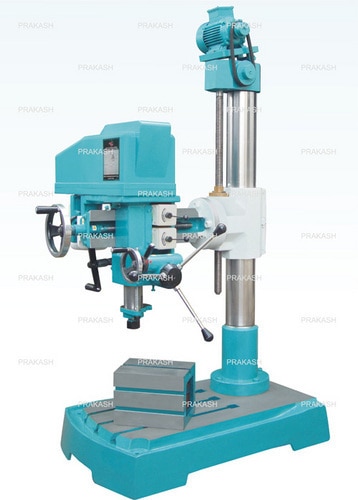 We are a leading Manufacturer of auto feed radial drilling machine, heavy duty geared radial drilling machine, geared radial drilling machine, double column radial drilling machine, geared drilling machine and fine feed radial drilling machine from Rajkot, India.Product Details:Minimum Order Quantity : 1 UnitDrill Head Motor : 1.5 HP/1440 RPMSpindle Speed RPM Steps : 105-2650 X 8Diameter of RAM quill : 72 mmSpindle Auto Feed Ranges mm rev : Fine FeedMax min dist spindle nose to base : 860/100 mmMax min Dist Spindle Center To Column : 1640/330 mmMax Drilling Radius : 705 mmDrilling in MS : 25 mmDrilling in CI : 30 mmTapping in MS : 12 mmSpindle in Taper : MT-3Spindle in Travel : 175 mmModel : R25Brand : PrakashFeatures:Taper WedgeAll side useful boxtableStandard Accessories:Motor Pulley Extra Accessories:Electrical Motors