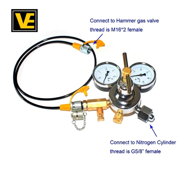 GAS CHARGING KIT DOUBLE METER  FOR HYDRAULIC BREAKER 