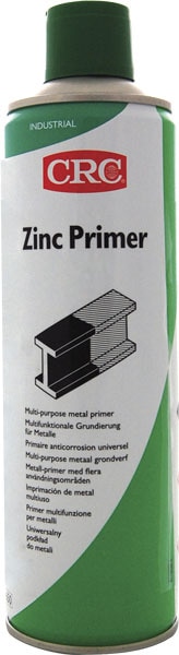 CRC ZINC PRIMERCorrosion protective primer, easy to paint over.A Zinc-Phosphate primer for metal surfaces. Dries quickly. Improves adhesion of the finishing coating. A corrosion protective additive slows down corrosion. Can be painted over with all kinds of single component paints, already after one hour.1. GENERAL DESCRIPTIONMulti-purpose zinc phosphate primer.A zinc phosphate based, fast drying protective primer for metal surfaces. Formulated withmodified alkyd resins, zinc phosphate and other anti-corrosion pigments. Zinc Primer fightsrust and gives longer lasting interior and exterior corrosion resistance to topcoats. 2. FEATURES• Ensures better topcoat adhesion and coverage.• Retains topcoat colour brilliance.• Grey colour is suitable even for light topcoat colours.• Repaintable with all one-component paints, already after 1 hour.• Slows down rust by inhibition and complex building.• Saves pre-paint time by quickly filling hairline cracks and slight imperfections.• Fast drying.• Strong adhesion on degreased, bare metal surfaces. Surface preparation (e.g. by sanding,scraping, …) may be needed for oxidised or galvanised surfaces.• Totally lead and chromate free.• No chlorinated and no aromatic solvents.• Aerosols use dimethylether (DME) propellant for controlled application and film properties. 3. APPLICATIONS• Car bodywork• Farm machinery and equipment• Boat fittings• Steel building elements• Metal windows• Chassis and frames• Seams• Spot welds 4. DIRECTIONS• Shake aerosol can very well for at least one minute after agitator ball is free. Stir or mixbulk product well to obtain a homogeneous dispersion. Repeat frequently while using.• Apply to a clean, degreased, dry surface for best results. Remove rust and scale with awire brush.• Apply in light, even coats; best results are obtained with 2 lighter rather than 1 heavy coat.Topcoat is best applied after 12 to 48 h. A slight sanding is advised.• When spraying is finished, clean aerosol valve by turning can upside down and pressbutton until only propellant escapes. If clogging occurs, remove button and clean orificewith fine wire. 