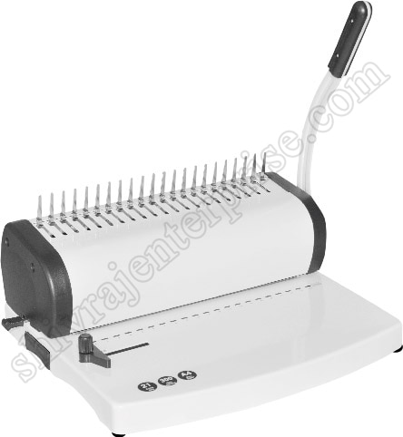 Products information:Max. Punching Capacity : 12 sheets (80g paper)Max. Binding Capacity : 300 sheets (35mm Comb Ring)Max. Paper Size : A/4Margin Adjustable Range : 2.5 / 4.5 / 6.5mmHole Size : 3*8mm RectangleNumber of Holes : 21 HolesProduct Size : 370*290*190mmNet Weight : 6.2 KgsPRICE:3504/-+ GST