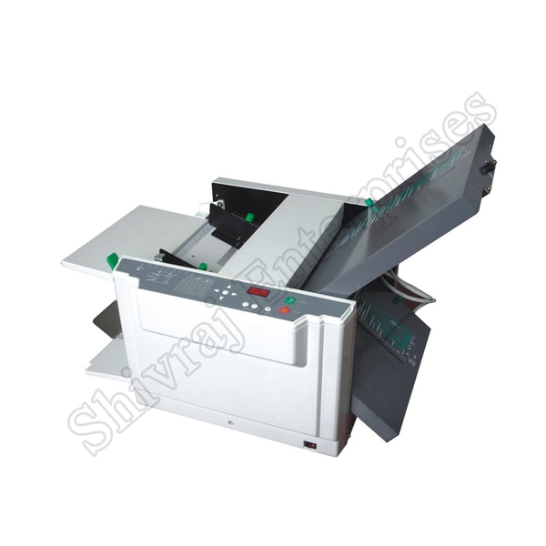 Model - RD297Paper Size - Max.297*432mm min 100*130mmPaper Qua;ity - Common Paper Fold Mode - Single Fold,Double Fold,Irregular According Fold,Letter Fold,Accordirn Fold, Brochure Fold.Paper Thikness - 45g-157g (135gcan't be double folde)Paper Capality - 500 Sheet 60g/m2Speed - 70-130 Sheets/MinutesPaper feed /method - 3Rings Automatic Paper. Separation Method Slant Correction Device .Counteer - 4 Digitals DisplayPower - AC 220v 50HZDemennsions : 790*490*525mm, In use - 920*490*525mmN.W - 32 kgPRICE:86989/-+ GST