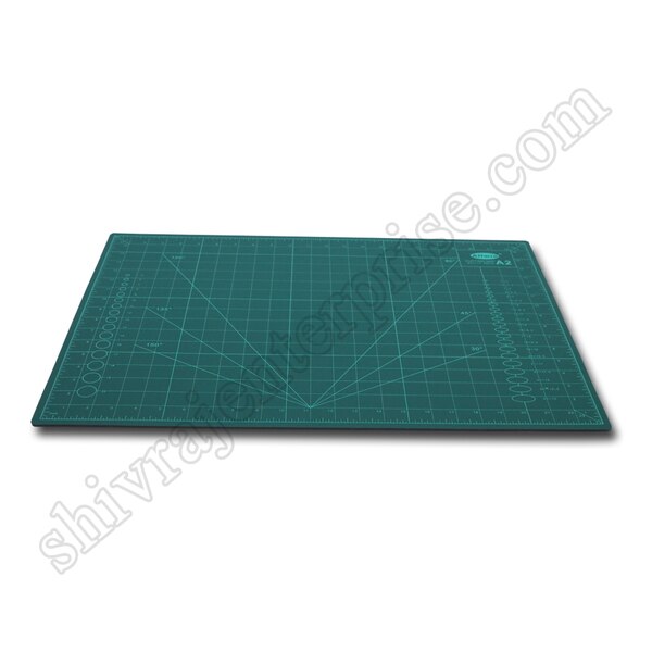 Products information:A/2 Cutting Mat (45*60cms)This cutting mat is ideal for Protecting Work SurfacesOne side is marked with a 1cm grid.PRICE:950/-+ GST