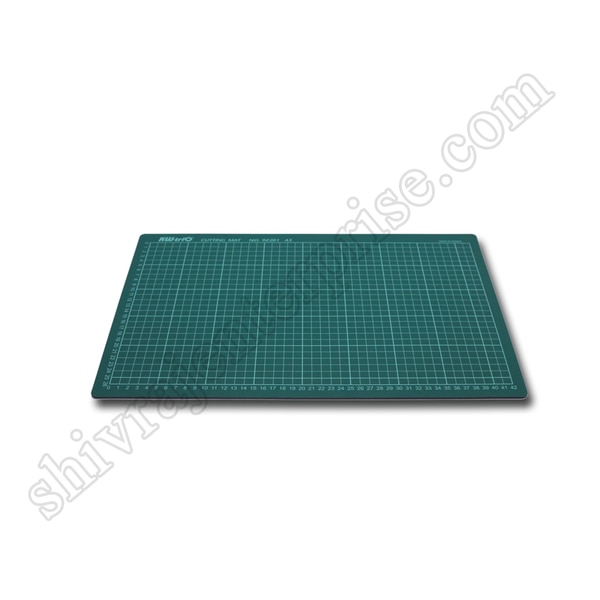 Products information:A/3 Cutting Mat (30*45cms)This cutting mat is ideal for Protecting Work SurfacesOne side is marked with a 1cm grid.PRICE:550/-+ GST