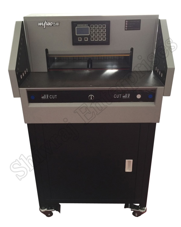 Max.Cutting width:500X500mm Numeric , Program StorageMax. cutting height: 80mmMin.Cutting depth: 30mmPrecision:±0.3mmClamp paper: AutomaticPush paper: AutomaticCutting length behind knife:500mmTable length infront knife:235mmSafely:IR BarPower:AC 220V/110V±10%50HZ(60HZ) 950KWShipping Dimension(mm):1250X950X880mmGross Weight : 250KGSPRICE:120183/-+ GST