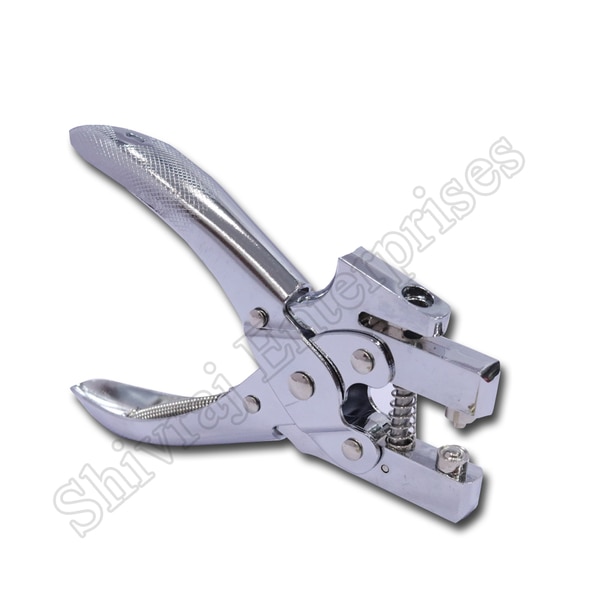 Products information:Punching Action : ManualPunch Size: 5mm diameter & 3mm shaftEyelet Size : Width:4.8mm,Length:4.6mmMaterial: Zinc alloyProduct Spec: 163x90x20mmPRICE:525/-+ GST