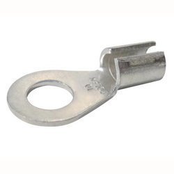 We have a complete automated manufacturing plant from Blanking to Soldering. Which ensures high speed production helping to give consistent quality and cost effective copper crimp terminals.Feature : Ring Terminal with open type seam Material : Electrolytic CopperFinish : Electro tinned