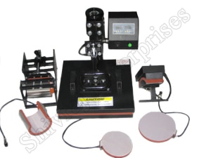 Usage: Cloths, mug, cap, PlateGross Power: 1250wVoltage: 110V/220VWeight: 30.2kgDimensions(L*W*H): 46x43x42cmPRICE:14000/-+ GST