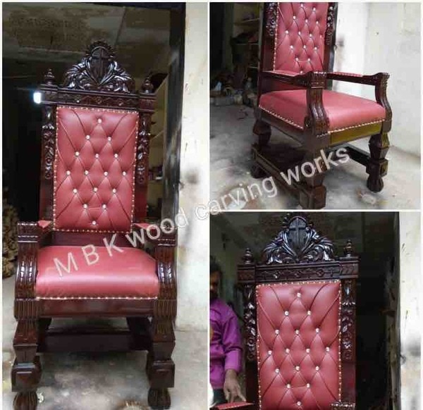 Wooden teakwood maharajah chair best carving design hand med chair with polishing walnut natural teak colour more colour as per customer required this chair only on order for ready
