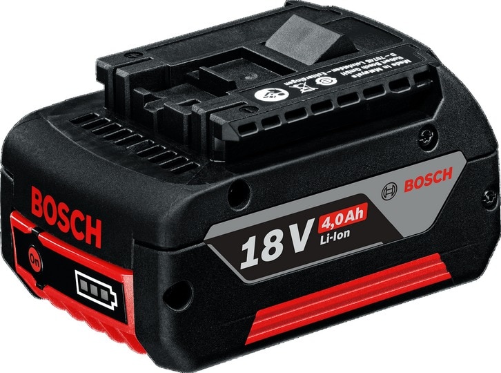 Bosch GBA 18V 4.0Ah Battery Pack ProfessionalThe high-endurance 18 Volt XL battery with 4.0 Ah and COOLPACK technologyUp to 65% more run time compared to existing 3.0 Ah battery using high quality Li-Ion cells• Bosch COOLPACK manages the temperature of the battery cells actively and reduces heat-up which is the main killer for every battery cell• 18 V 4,0 Ah batteries have the same weight as existing Bosch 3.0 Ah batteries and are the lightest in the market LED Indicator for battery stage of charge• Flexible Power System: 100% compatible to all Bosch Blue Li-Ion tools and chargers within same voltage class• Smallest battery pack of its class in the marketSpecification Battery voltage - 18 VWeight - 610 gWe are authorised service centre for BOSCH Power Tools. Tel : 022-23736027 For sales : + 918017265815, sale@fairtradecorp.in