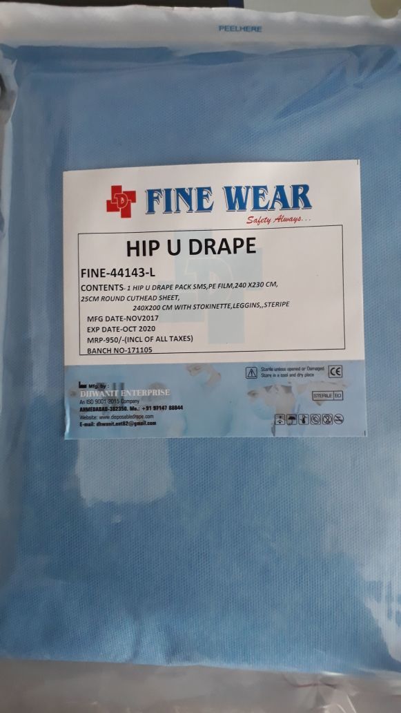 Dhwanit Enterprise As Hip Pack procedures vary widely, drapes need to be adaptable. They must withstand challenges such as large volumes of blood and irrigation fluids, our Brand FINE WEAR range of surgical drapes.Our company manufactures Hip Pack accessories in accordance with the customer’s specifications and requirements. These general surgery accessories are available at industry leading prices.