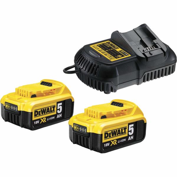 •	THE CHARGER CAN BE USED FOR 10.8V, 14.4V, AND 18V XR LI-ION SLIDING BATTERIES FROM DEWALT.•	DIAGNOSTIC SYSTEM WITH LED INDICATOR INDICATES THE CHARGING STATUS: CHARGED, CHARGING IN PROCESS POWER SUPPLY PROBLEM AND BATTERY TOO HOT OR TOO COLD.•	NO MEMORY EFFECT AND NO SELF-DISCHARGE.SPECIFICATIONVOLTAGE	                       - 18VBATTERY                                    - 3 X 5.0AH LI-ION XR BATTERYCHARGER	                       - DCB 115 SYSTEM-QUICK CHARGERPRODUCT DIMENSION	         - 130 X 135 X 200MMWEIGHT	                        - 1.7KGWE ARE AUTHORISED SERVICE CENTRE FOR DEWALT POWER TOOLS. TEL : 022-23736027 FOR SALES : + 918017265815, sale@fairtradecorp.in
