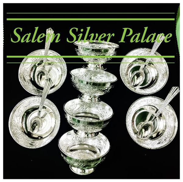 Silver ice-cream cup with spoon. Weight range starts from 60gms. For wholesale and retail orders contact us www.salemsilverpalace.in 9894353579 Silver wholesale Salem Tamilnadu India 🇮🇳