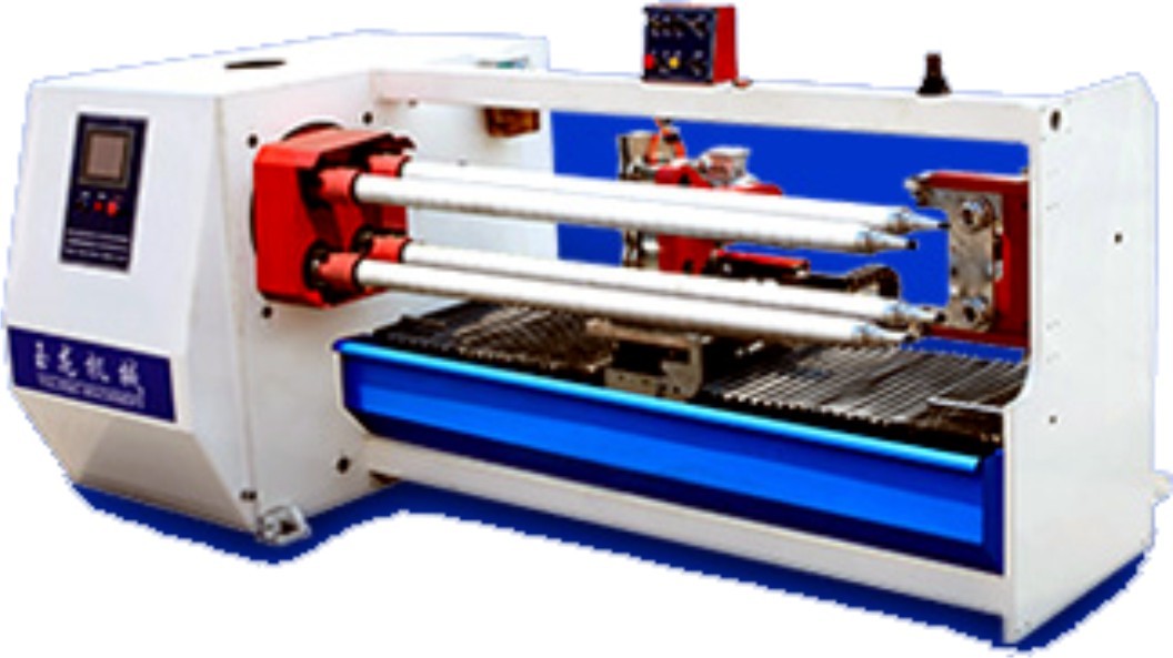Application: This four shaft auto cutting machine is also suitable for foam tape, electrical tape, duct tape, foil tape, double sided tape, masking tape, cloth tape, fabric tape, PVC tape, BOPP tape, PE tape, PET tape, kraft paper tape, cellophane tape etc Feature :1. Main driving part: Taiwan AC motor with inverter is employed.2. Central control unit: Programmable central control is used and 20 sizes can be set on the same shaft for auto transfer and cutting.3. Operating panel: All functions are operated on the 10