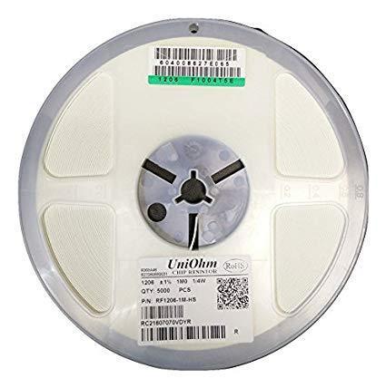 UniOhm Chip ResistorPackage Style Size (mm) Size (inches):2512 6.30 x 3.10 0.25 x 0.122010 5.00 x 2.60 0.20 x 0.101812 4.6 x 3.0 0.18 x 0.121210 3.20 x 2.60 0.12 x 0.101206 3.0 x 1.5 0.12 x 0.060805 2.0 x 1.3 0.08 x 0.050603 1.5 x 0.08 0.06 x 0.030402 1 x 0.5 0.04 x 0.020201 0.6 x 0.3 0.02 x 0.01