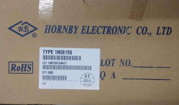 Features of IN5819 Schottky DiodeGuard Ring Die Construction for Transient ProtectionLow Power Loss, High EfficiencyHigh Surge CapabilityHigh Current Capability and Low Forward Voltage DropFor Use in Low Voltage, High Frequency Inverters, Free Wheeling, and Polarity Protection Application.Typical Total Capacitance CT 110 pFTypical Thermal Resistance Junction to Lead RJL 15 oC/WTypical Thermal Resistance Junction to Ambient RJA 50 oC