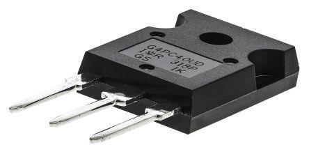 INFINEON  IRG4PC40U Series 600 V 20 A N-Channel UltraFast Speed IGBT - TO-247ACMfr Part#: IRG4PC40UDPBFMounting Method:  Flange MountPackage Style:  TO-247ACPackaging:  TUBEStd Packaging Qty:  25The IRG4PC40UDPBF is an insulated gate bipolar transistor (IGBT) featuring ultra fast recovery diode.  This device is optimized for high operating frequencies (8-40 khz).  This device is designed to be a drop in replacement for equivilent generation 3 IR IGBT's.  For more information, please see the datasheet. The IRG4PC40UDPBF comes in a TO-247AC package, and is lead free as indicated by PBF.