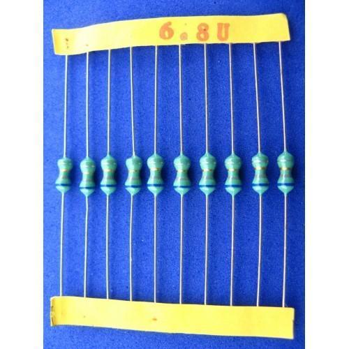 6.8uH InductorThis is a axial type1/4 watt 6.8 micro-Henry (uh) Inductorwith 10% tolerance.