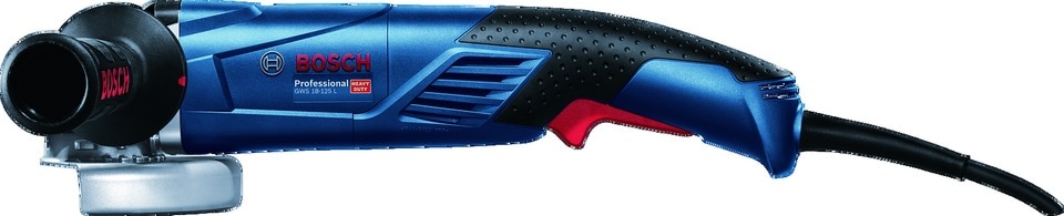 Technical SpecificationRated input power - 1,800 WNo-load speed - 11.500 rpmGrinding spindle thread - M 14Disc diameter - 125 mmRubber backing pad, diameter - 125 mmWire cup brush, diameter - 75 mmTool dimensions (length) - 382 mmTool dimensions (height)  - 102 mmWeight	- 2.5 kgSurface grinding (roughing)	Vibration emission value ah - 10 m/s²Uncertainty K - 1.5 m/s²Sanding with sanding sheet	Vibration emission value ah - 4 m/s²Uncertainty K - 1.5 m/s²Benefits•	High power with perfect handling•	Highest convenience thanks to ergonomic main handle for applications free of fatigue•	Strong 1,800 W motor for high performance and fast working progress•	Leading user protection due to KickBack Control, restart protection, anti-rotation protective guard and vibration reductionIN THE BOX1 No – GWS 18 – 125L1 No - Backing flange.1 No - Protective guard.1 No - Two-hole spanner.1 No - Vibration Control auxiliary handleManufactuer's warranty - 6 months (T & C apply)We are authorised service centre for BOSCH Power Tools. Tel : 022-23736027 For sales : + 918017265815, SALE@FAIRTRADECORP.IN