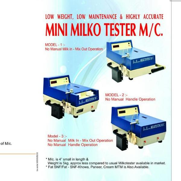 WE feel proud to introduce ourselves as one of the well-known manufacturers, suppliers, exporters and wholesalers of Mini Milko Tester Machine- Fat Testing Machine.