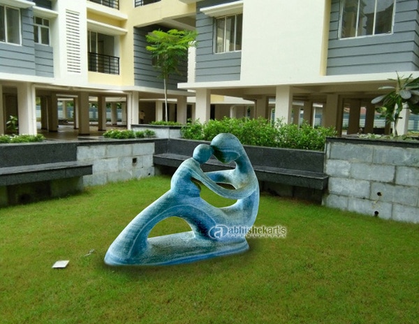 Abstract Mother and child Sculpture made of high grade FRP.Dimension : 5'6