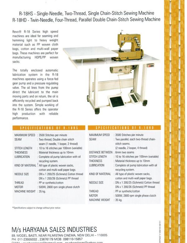 revo double stitching machine