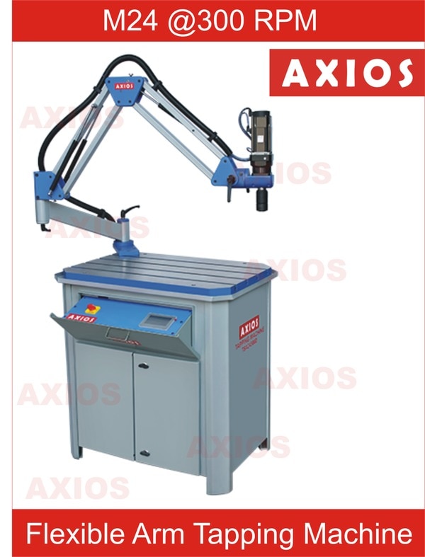 M24 Flexible Arm High Speed Tapping Machinewith Mitsubishi Control SystemM24 Tapping @300 RPMArm Tapping Machine, Tapping Machine, Pitch Control Tappping machine, Automatic Tapping Machine, Electric Tapping Machine, Servo Tapping Machine3 Phase Mitsubishi Electric SystemHigh Speed 300/600 RPMAuto Depth Control360 degree Universal HeadCasting Base with T-SlotsBearing Supported HingesQuick Change Tapping Adapters