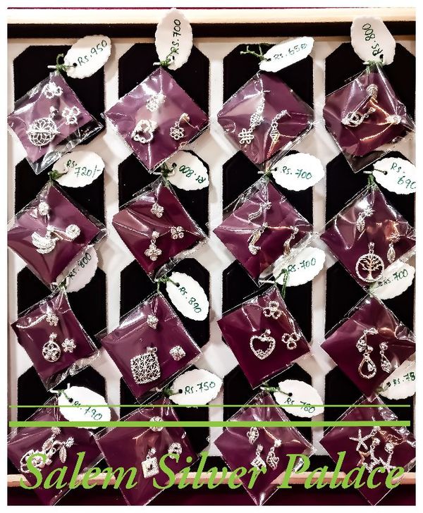 Stud and pendant collections. Less weight collections. Starts from Rs 350..For details contactSalem Silver Palace9894353579 Silver wholesale Salem Tamilnadu India 🇮🇳