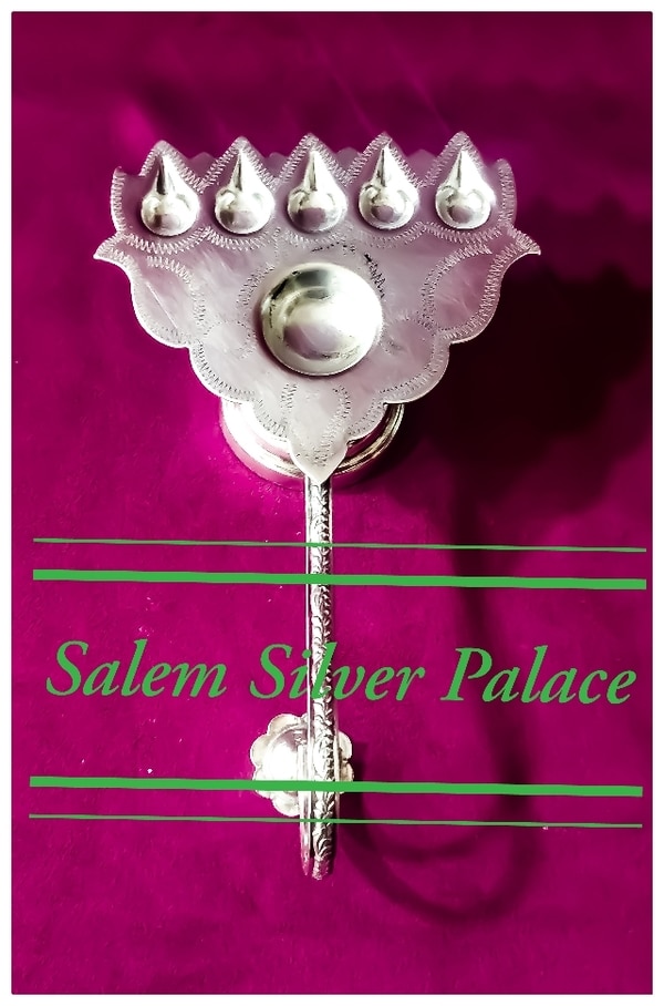 Silver Karpoora Harathy