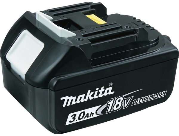• EFFICIENCY : Integrated L.E.D. battery charge level indicator allows user to monitor battery charge• INNOVATION : Reaches full charge in 30 minutes or less• COMPATIBILITY : Compatible only with Makita 18V Lithium-Ion tools with Star Symbol™ and/or Yellow Battery Receivers• DURABILITY : Impact-resistant outer case and shock-absorbing inner-liner are engineered to protect the battery• INCLUDES : Includes - 18V LXT® Lithium-Ion 3.0Ah battery. (charger not included)SPECIFICATIONBattery Type - Lithium-IonBattery Voltage - 18 VBattery Capacity - 3.0 AhWe are authorised service centre for Makita Power Tools. Tel : 022-23736027 For sales : + 918017265815, sale@fairtradecorp