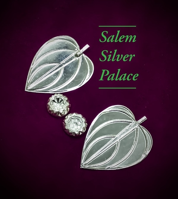 Silver Thamboolam set. Silver gift articles. Silver Pooja articles. Pair of betal leafs with pair of Areca nut (vetrilai, pakku) is considered auspicious in Hindu religion. Silver Thamboolam set is traditionally offered to guests as a token of respect. It symbolises freshness and prosperity. Silver Betal leafs and betal nuts are considered as one of the most important pooja articles. For wholesale and retail orders contactSalem Silver Palace9894353579Silver wholesaleSalemTamilnaduIndia 🇮🇳