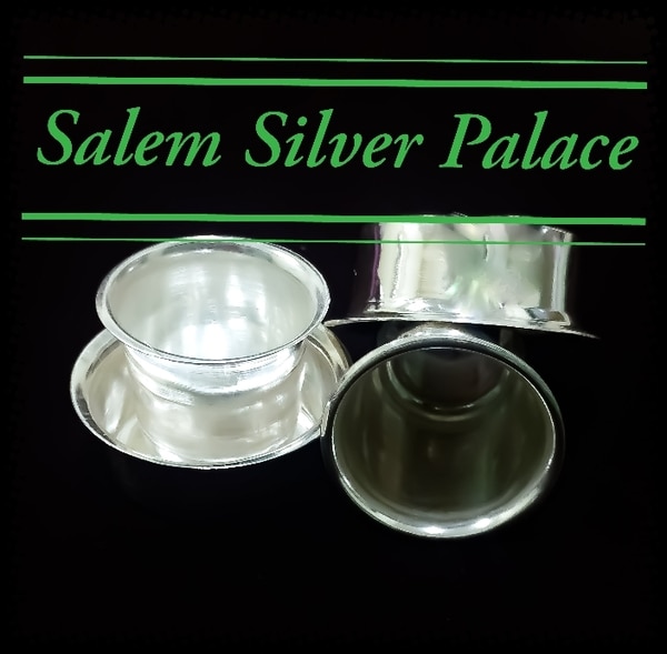 Silver Dabara set. Silver toys. Traditional shape and design of Mini dabara set made from good quality of silver and finely crafted which delights everyone. Weight 12gms.For details contactSalem Silver Palace9894353579Silver wholesaleSalemTamilnaduIndia 🇮🇳