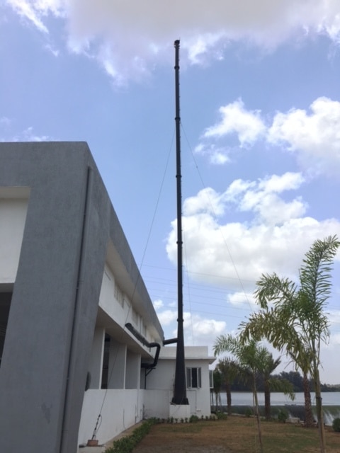 The Chimney of the Furnace comes in various sizes.  Depending on the number of furnaces for each chimney and also the area and the location of the crematorium.  30.5 meter height chimney is recommended for cremation furnaces, however, 50 feet height chimney can also be installed if the crematorium is located in a remote area and away from populated regions.There are two types of Chimney available1.   Regular Chimney -  Which require gay wire support from 3 different directions for safety purpose at the time of high speed winds.AND2.   Telescopic Chimney -  This type of chimney design do not require any gay wire support.The MS fabricated Chimney is painted with 2 coats of high temperature resistant Aluminum / Black color.The work of casting of RCC Foundations for either of the design are to be carried out by the customers.