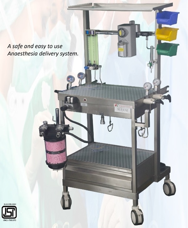 Major anaesthesia machine is designed for those who desire the best in simplicity. The machine provides two yokes each for O2 and N2O gases and is suitable for uses that generally last for less than 2 hrs.