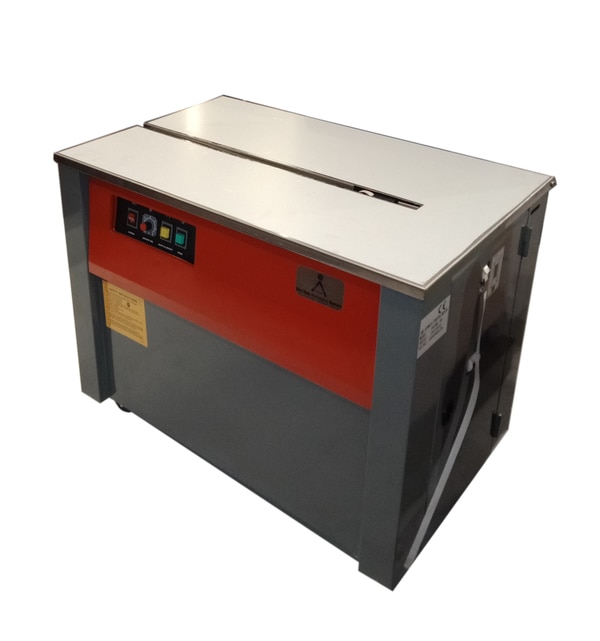 This Box Strapping Machine Extra Heavy Model Have made in Taiwan Packway PCB TA-1 Which make This model more Robust and Extra Heavy Duty EXTRA FEATURES: Round Belt tension on detector , steel transmission bracket unit , S.S Roller , Steel Bearing Housing Unit . PCB : TA -01 (PACKWAY)