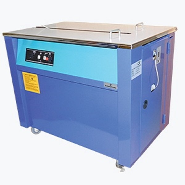 Semi automatic strapping machine uses polythene plastic strapping as a binder around corrugated carton, wooden crates as well as parcels in all types of industry. A fast , efficient machine guaranteed to save time and money . the automatic strapping machine , thermal sealing as well as auto tension & cutting Coupled With full stopping operation makes the Heavy Model an operator’s pleasure.Model : 90 Scapacity : 500 box / day Motor :1/4 hp heavy duty box strapping machine