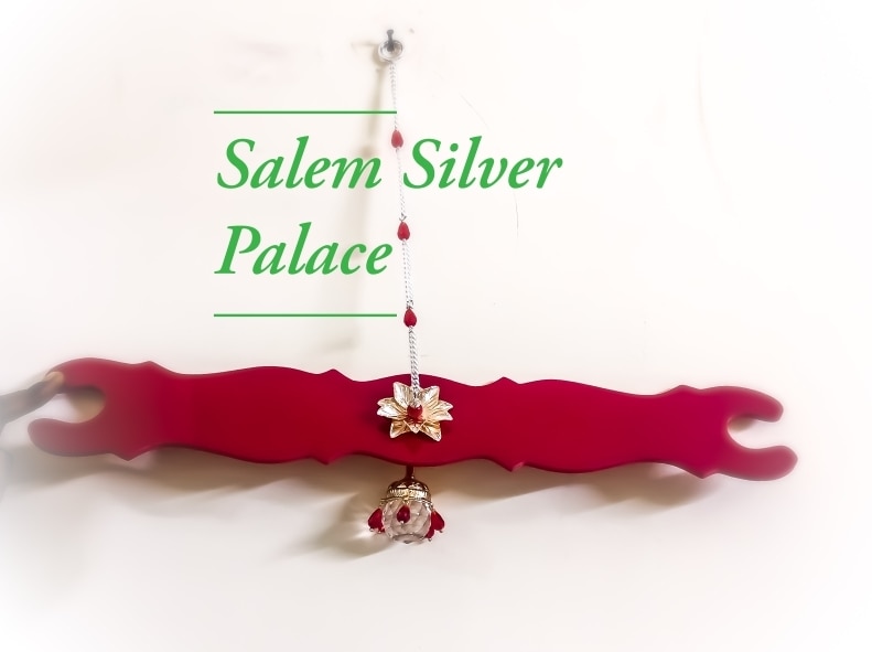 Silver thooli palagai. Plastic separator with silver flowers and beads for hammocks (Thooli Palagai). Silver baby products. Highly durable silver chain that can be hanged in the hook. Attractive silver flower and beads grabs the attention of the little one till sleep. Available in good quality of silver. For details contactSalem Silver Palace9894353579Silver wholesaleSalemTamilnaduIndia 🇮🇳