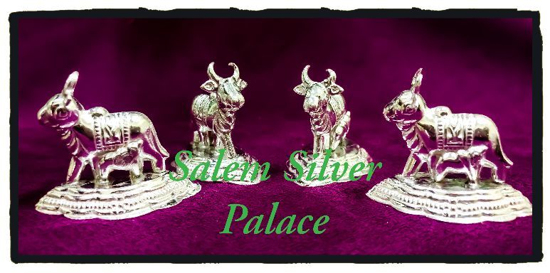 Silver cow and calf idol 