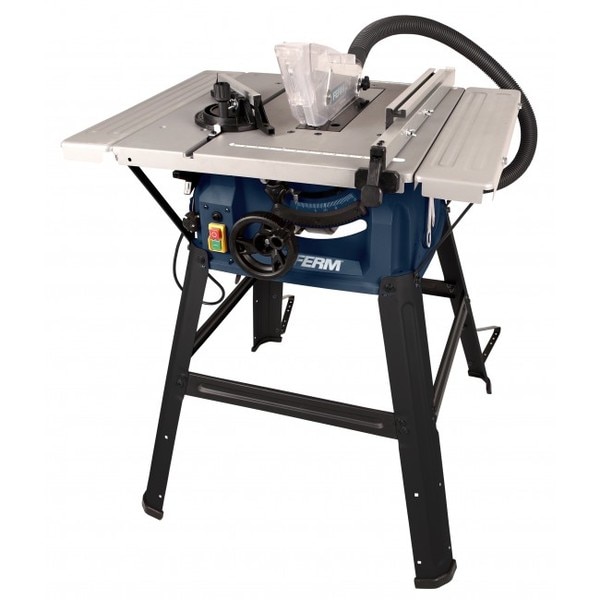 Features- Safety switch- Overload protection- Dust extraction- Durable steel table with table extensions- Height adjustable saw blade- Angle adjustable saw bladeTechnical SpecificationGross weight  - 16.2000Table dimensions  - 676X500mm (with extensions)Table (saw blade) adjustment  - 0-45°Saw blade dimensions  - 210 x 30 x 2.8mmPower input  - 1500WNo load speed  - 5000/min.Max. Cutting capacity at 90°  - 70mmMax. Cutting capacity at 45°  - 45mmMains voltage  - 220-240VFrequency  - 50HzIncludes  - TCT saw blade 210x30mm T24 - Wrench - Hexagonal key - Mitre guide - Parallel guide - Push stick - 4 rubber feet - 2 tilt prevention framesManufacturer's warranty - 6 months (T & C apply)We are authorised service centre for FERM Power ToolsTel : 022-23736027 For sales : + 918017265815, sale@fairtradecorp.in