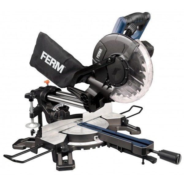 With the FERM MSM1039 Saw you can effortlessly achieve a precise cutting of wood! This robust saw is equipped with a high-quality TCT saw blade with a diameter of 210 mm. Use the saw for woodwork in a garage or workshop. For mitre cuts, the machine is equipped with a left and right turnable saw head, which can be tilted at an angle of 0 to 45 degrees.The solid base plate (aluminum) and the transparent protective cap allow a safe and reliable work. Due to the side guides and the workpiece clamping of the sawing machine, it is also possible to cut larger workpieces to size. The active dust extraction ensures a clean workplace. With the high-quality 24T saw blade you always cut with an exact fine cut and achieve a precise final result with every sawing processFeatures- Straight lengths and cross sections- Horizontal mitre angles from -45° to + 45°- Vertical oblique angles of -45°Manufacturer's warranty - 6 months (T & C apply)We are authorised service centre for FERM Power ToolsTel : 022-23736027 For sales : + 918017265815, sale@fairtradecorp.in