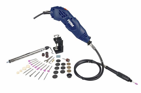 Features - Compact design, adjustable stand and flexible shaft for easy handling and optimal control - Spindle lock for quick and easy exchange of all 40 accessories - Storage case for clean and protective storage of machine and accessories - Variable speed for better control and precision use - Extra long 3m power cable - Include: 40 accessories, 2 x Collet , Flexible shaft - 107 cm, Adjustable stand 26 - 54 cm Technical Specification Capacity of spring chuck - 2.4 + 3.2mm collet Power input - 160W No load speed - 15.000-35.000/min Voltage - 220 - 240V~ Frequency - 50Hz Manufacturer's warranty - 6 months (T & C apply) We are authorised service centre for FERM Power Tools Tel : 022-23736027 For sales : + 918017265815, sale@fairtradecorp.in