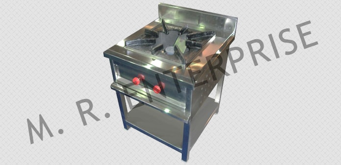 Single Burner RangeOur Single Burner Gas Range With Undershelf are tested as per the international standards of quality. To meet the needs and specifications of the clients, these products are also customized for their convenience if needed.Product Specification• High quality Single Burner Cooking Range.• Manufactured using superior quality raw material.• Low maintenance.• Durable finish standards.• Dimensionally accurate.• Rust resistance.